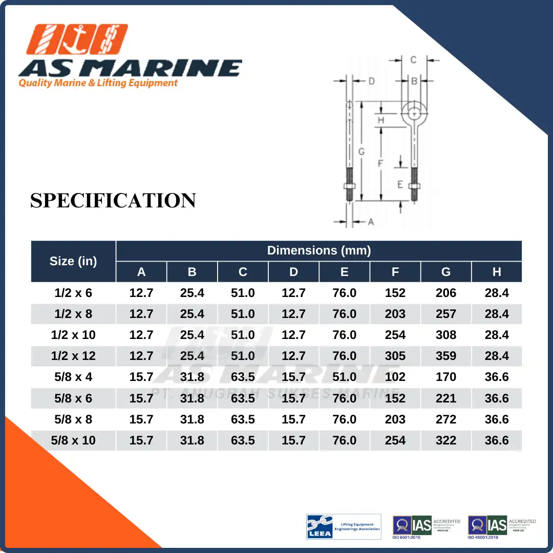 Specification G291 Crosby USA